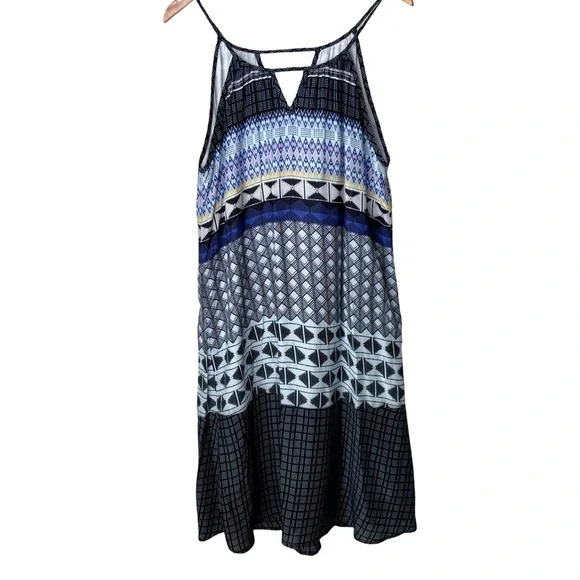 Prana Nari Tribal Ikat Printed Blue Midi Sundress Size Small - Picture 2 of 16
